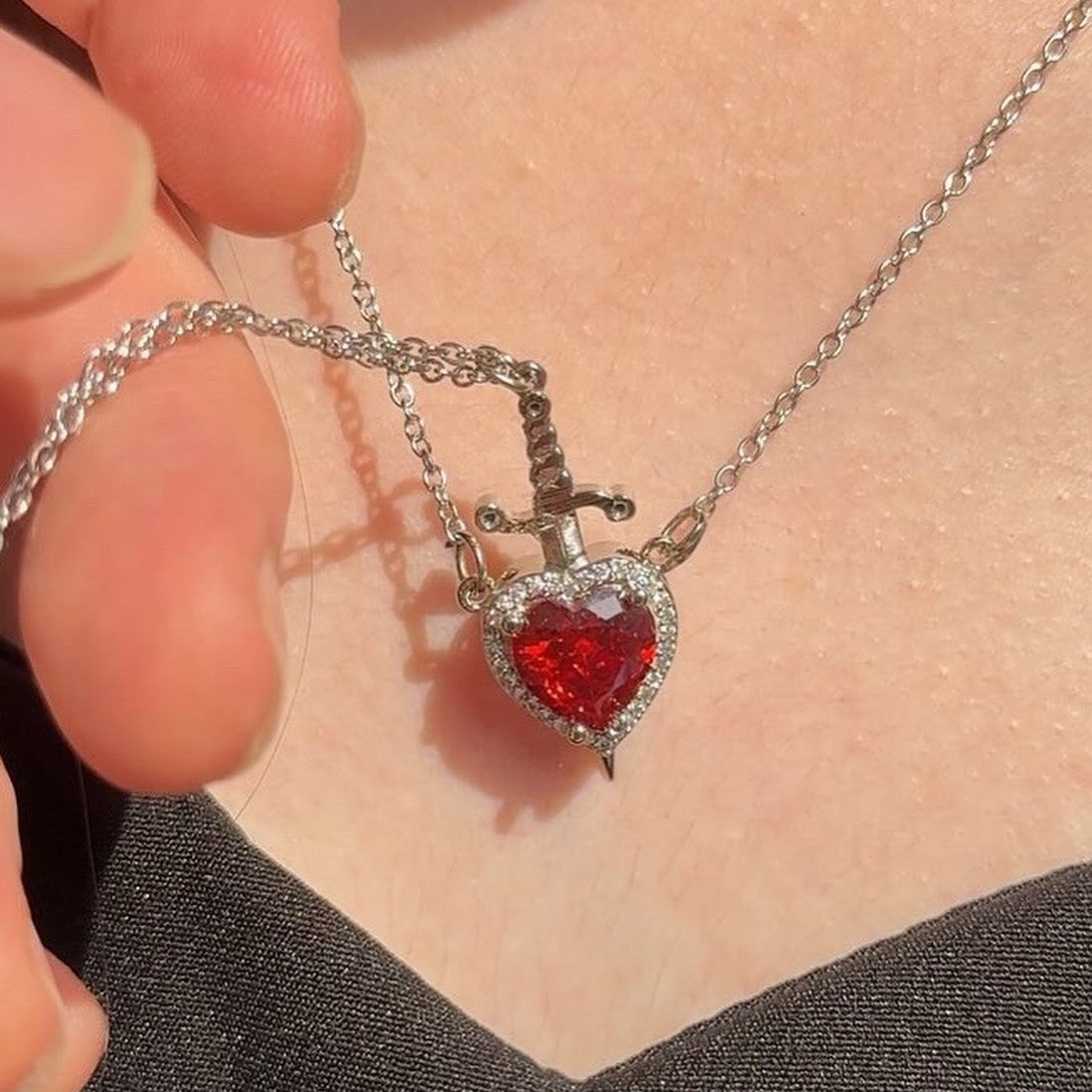 Pendant With One Arrow Heart Love Dagger Multi-layer French Retro Women's Necklace
