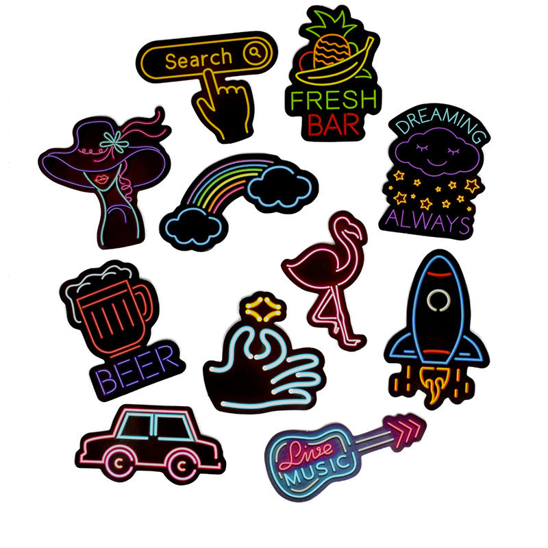 Neon graffiti stickers