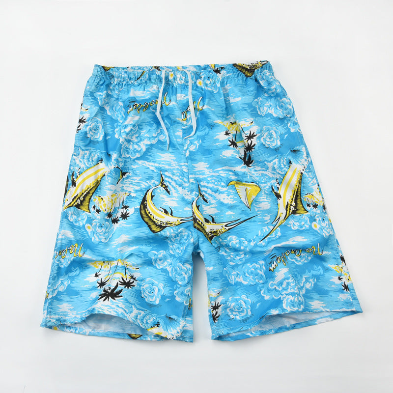 Fashion Men's Casual Printed Five-point Swimming Trunks