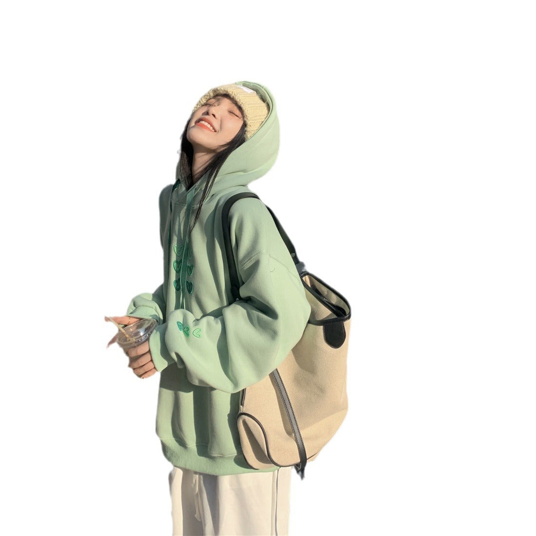 American Retro Loose Casual Printed Hoodie