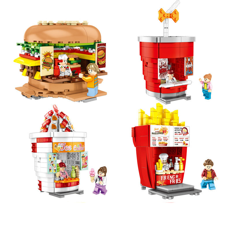 Building block street view toy