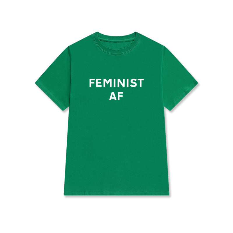 Feminist Letter Print Short Sleeve Street