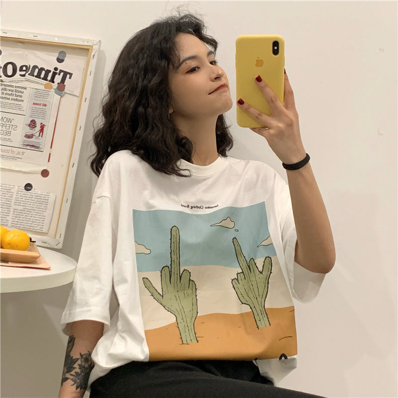 Cactus print short sleeve