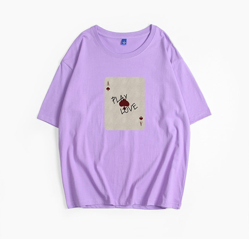 Cotton Short-sleeved Shirt Printed Round Neck T-shirt