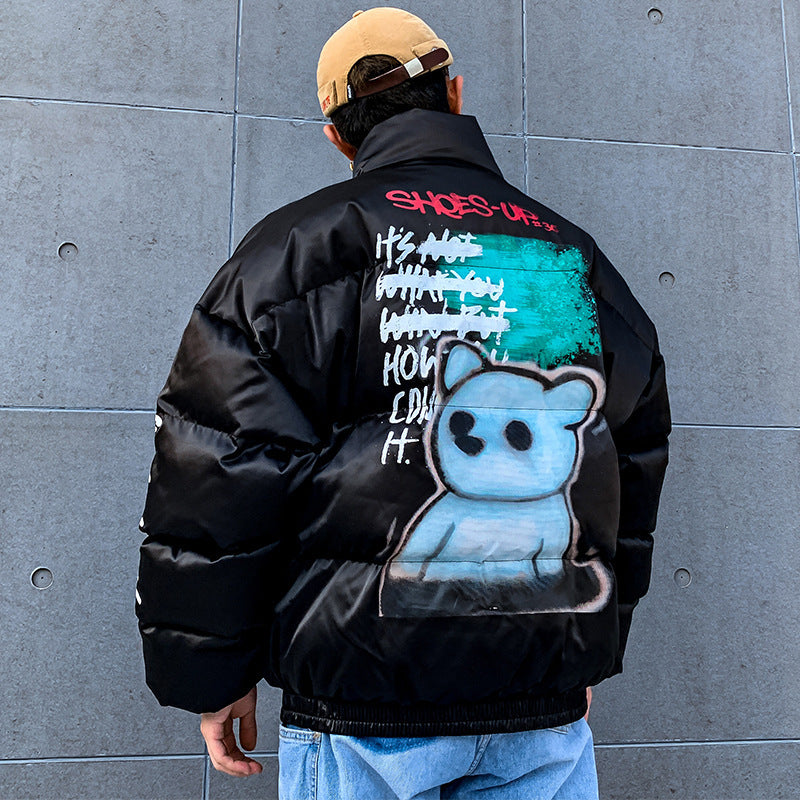 Graffiti bear printed cotton clothing men's bakery