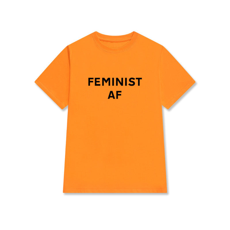 Feminist Letter Print Short Sleeve Street