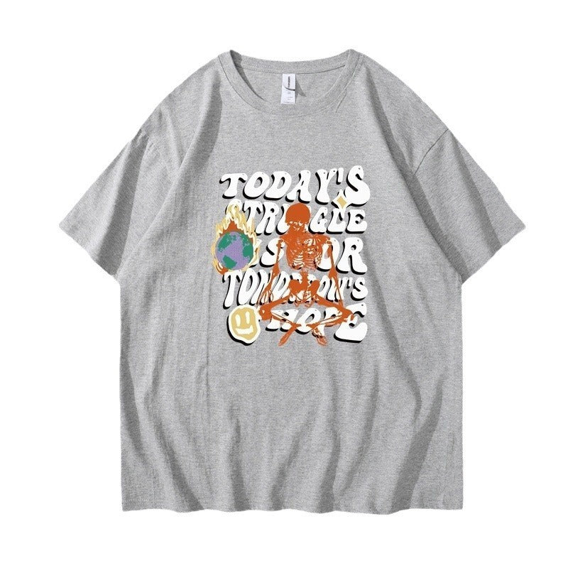 Women's Casual Cotton-like Top Letter Printing