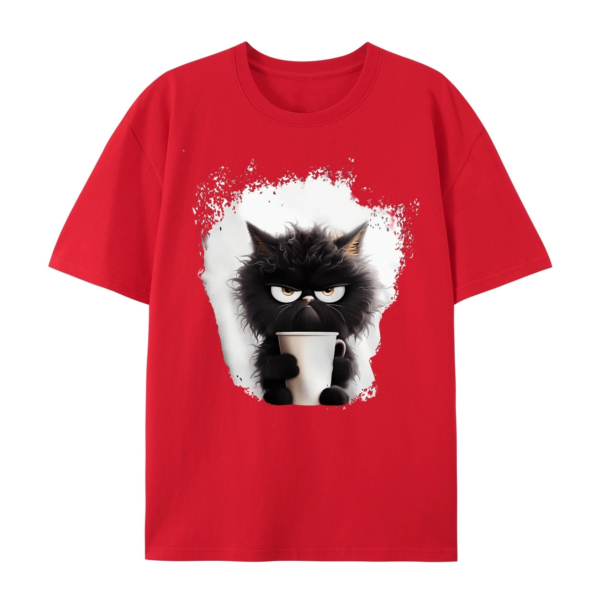 Women's T Shirt Tee Cat Daily Weekend Black Print Short Slee