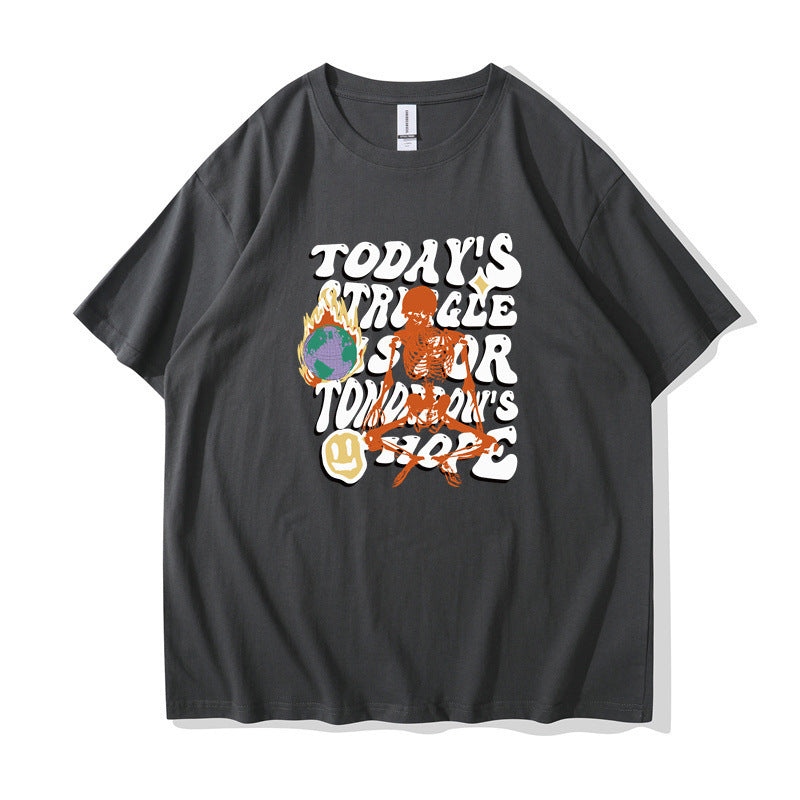 Women's Casual Cotton-like Top Letter Printing