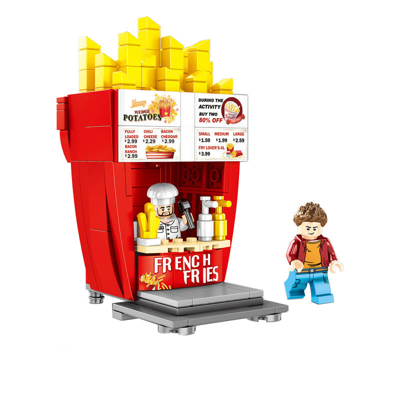 Building block street view toy