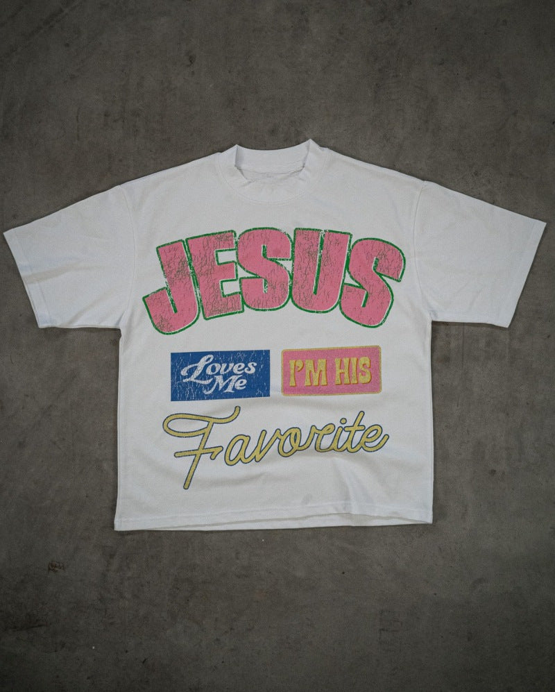 Streetwear High Street Retro Letter Print Short T