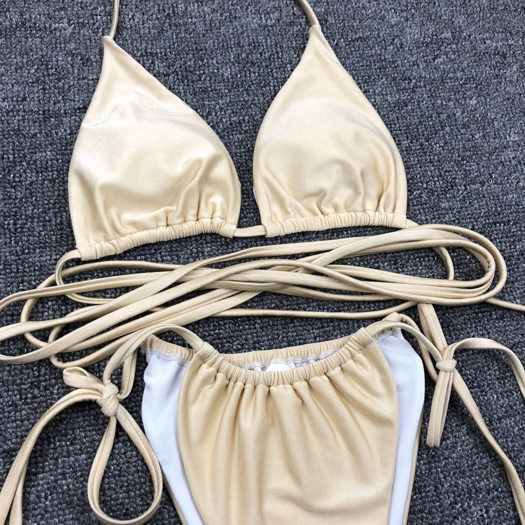 Simple bandage sexy swimsuit mini bikini