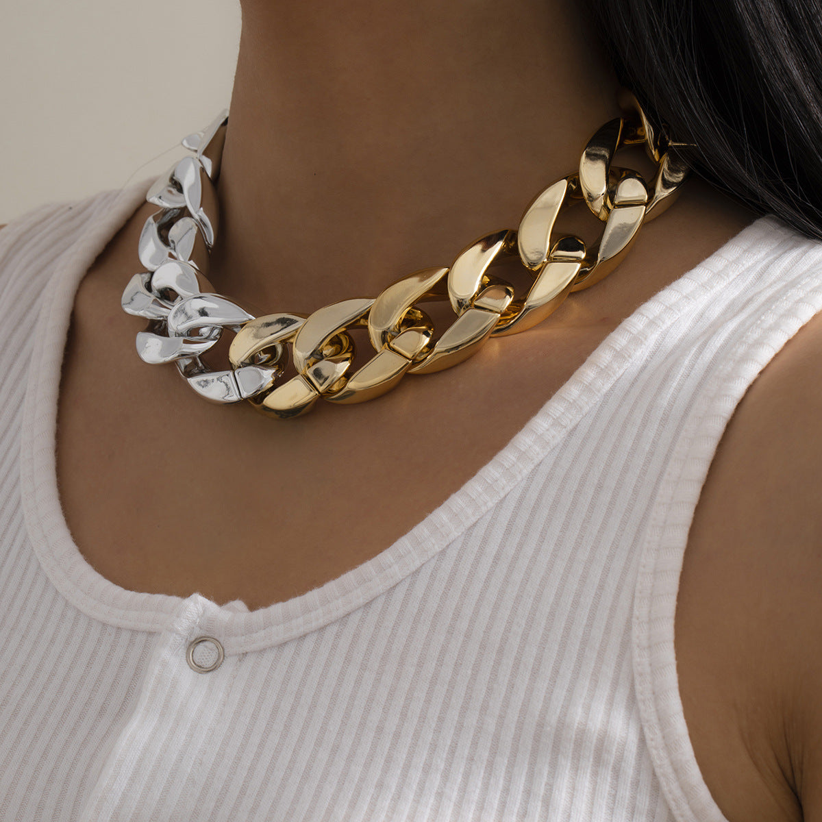 Street Hong Kong Style Geometric Chain Necklace