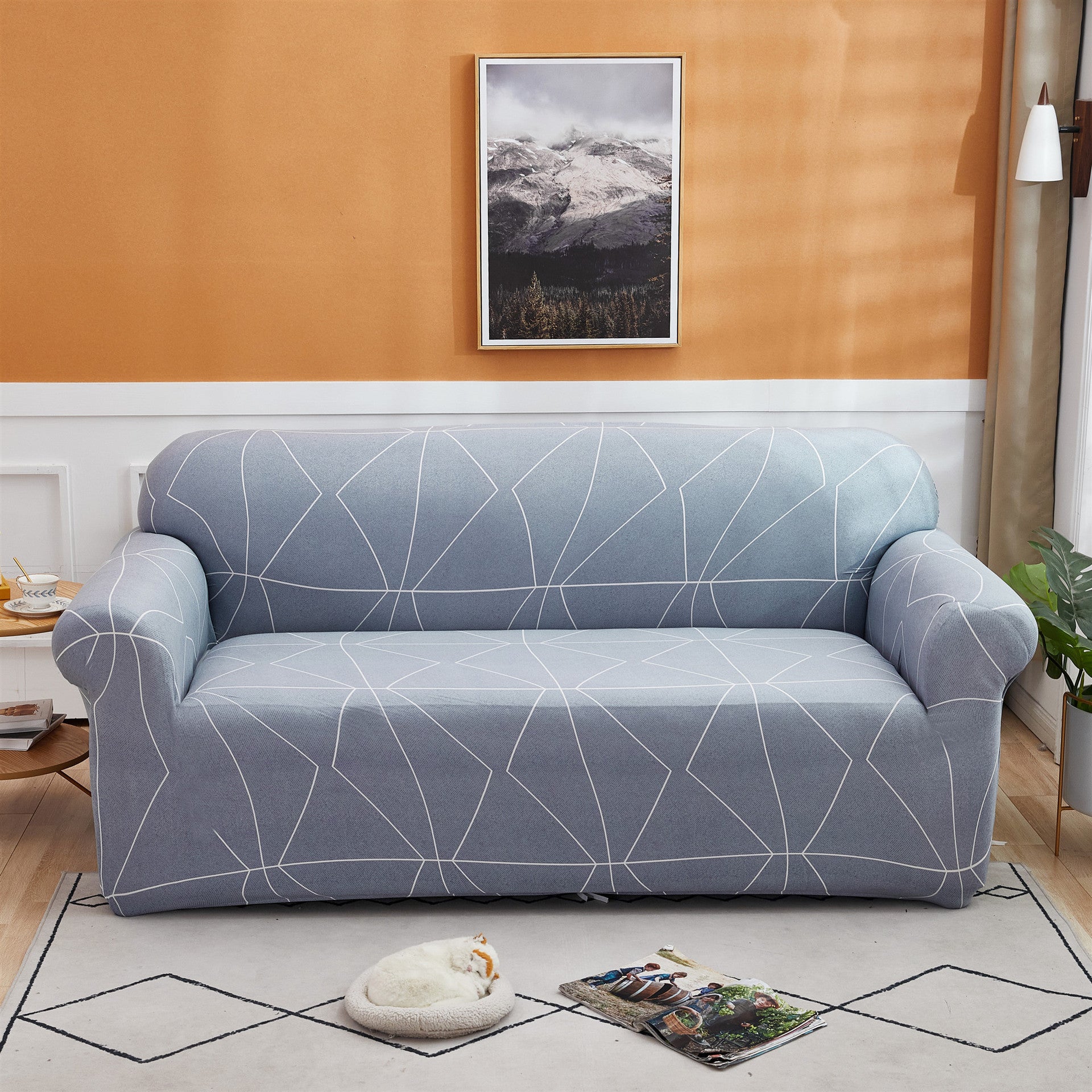 Milk Silk Printing Stretch Sofa Cover