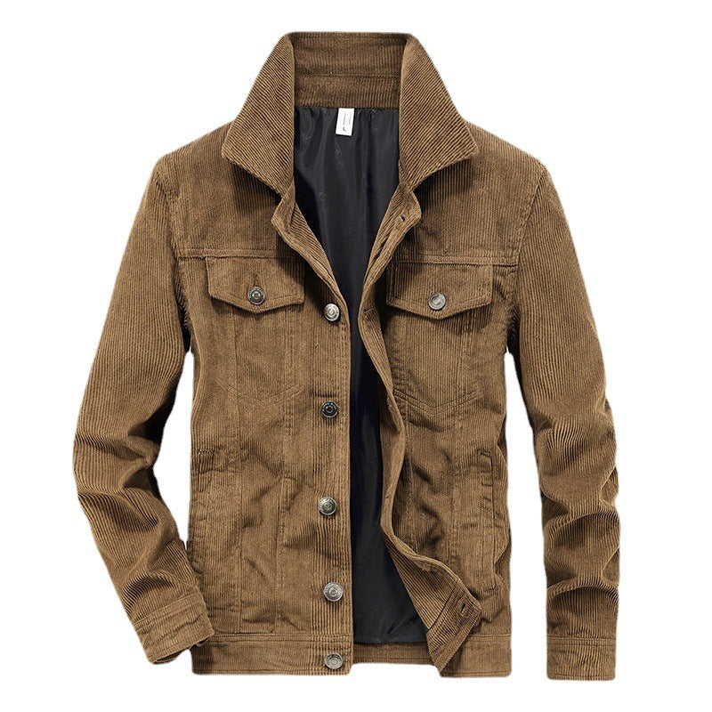Vintage Corduroy Men's Spring And Autumn Thin Jacket