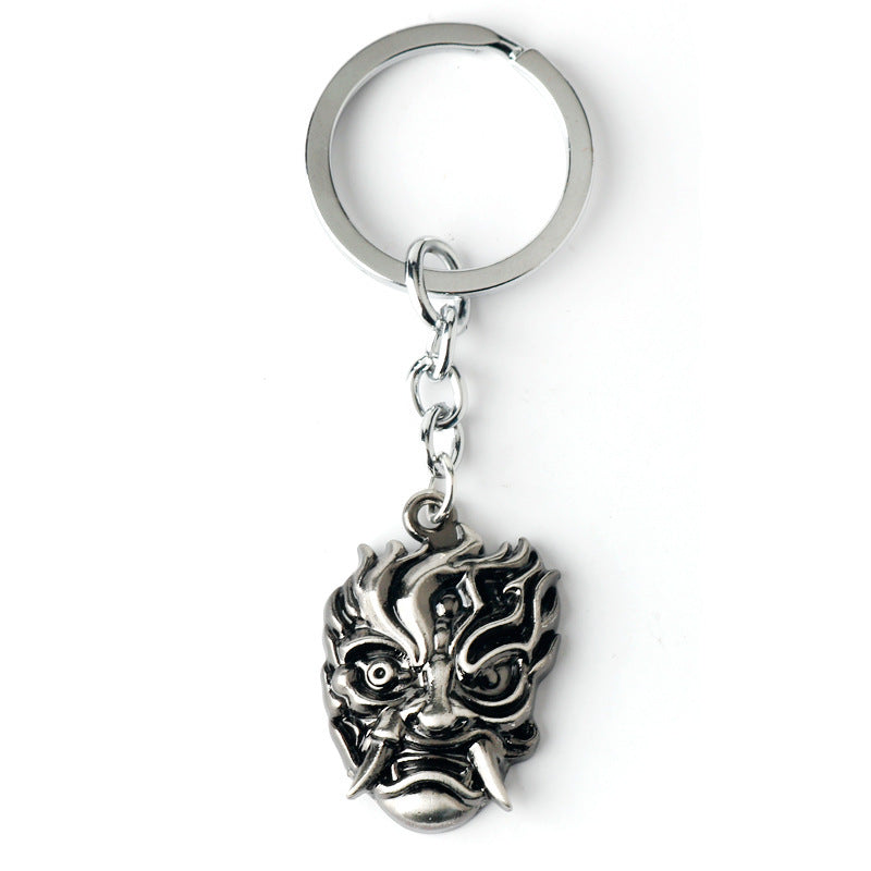 Halloween Ghost Mask Pendant Metal Keychain