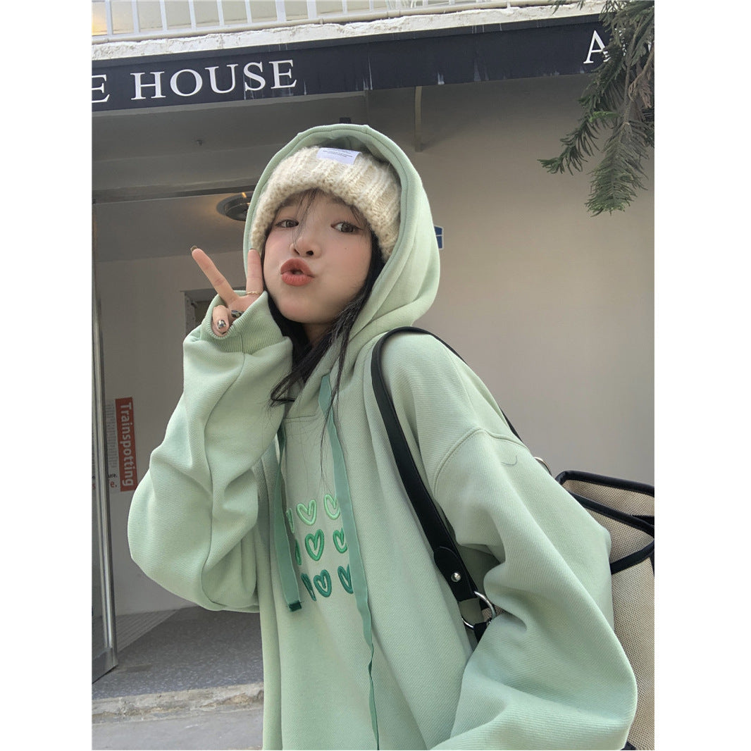 American Retro Loose Casual Printed Hoodie