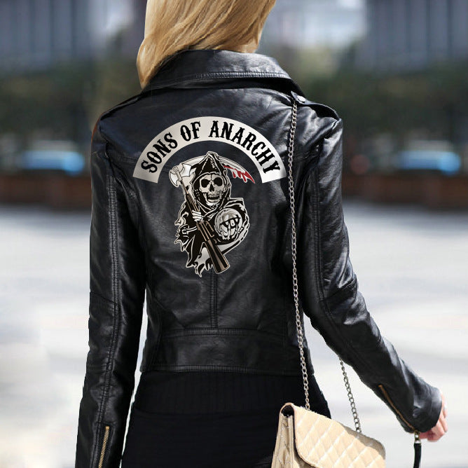 Ladies PU Washed Leather Jacket
