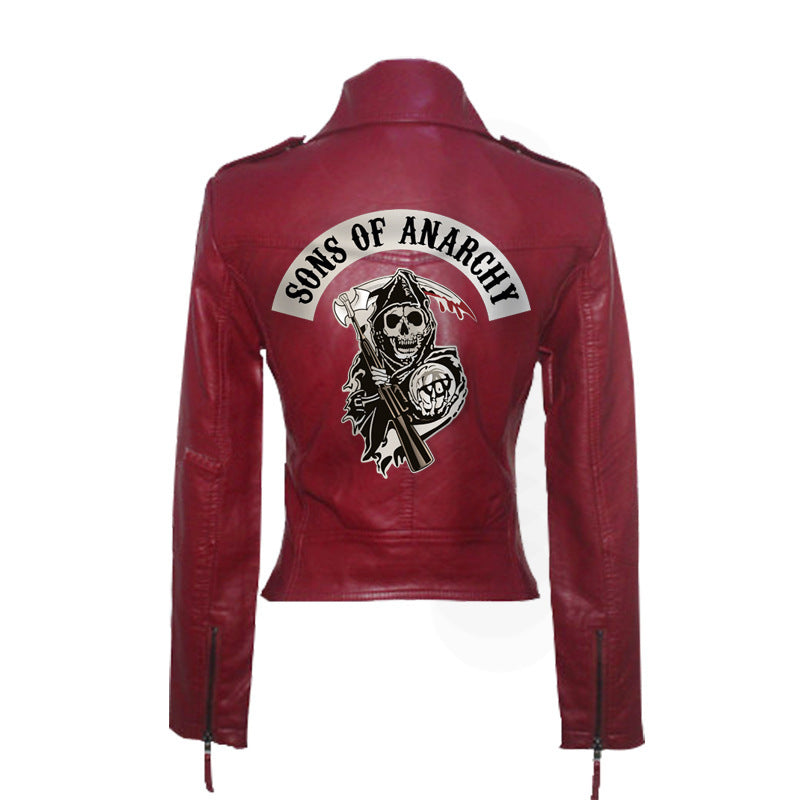 Ladies PU Washed Leather Jacket