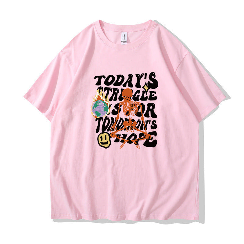 Women's Casual Cotton-like Top Letter Printing