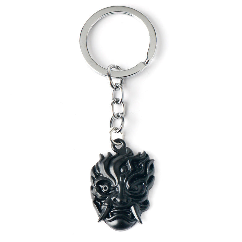 Halloween Ghost Mask Pendant Metal Keychain
