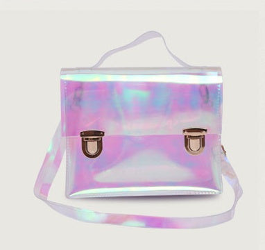 New Products Europe Han Fu Ancient Minimalist Wind Transparent Jelly Hand Bag Laser Single Shoulder Satchel Beach Bag