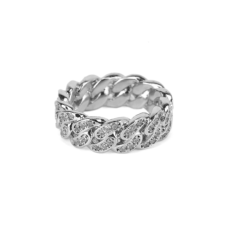 Gold And Silver Diamond Ring Hip Hop Bungee High Street Beauty Street