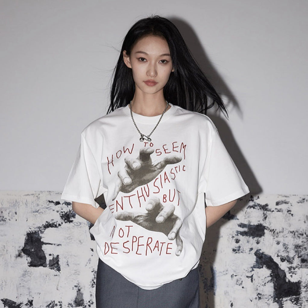 Women's American Round Neck Loose T-shirt