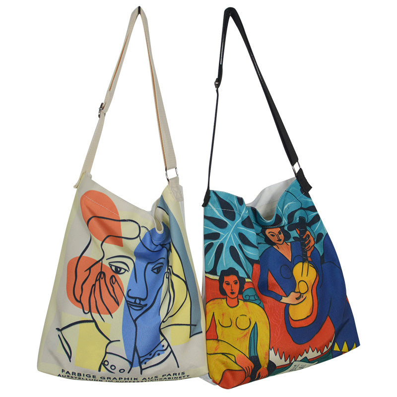 Canvas bag female slung original design literary girl pericard ins canvas bag Messenger bag