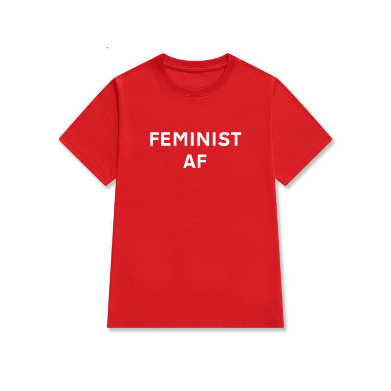 Feminist Letter Print Short Sleeve Street