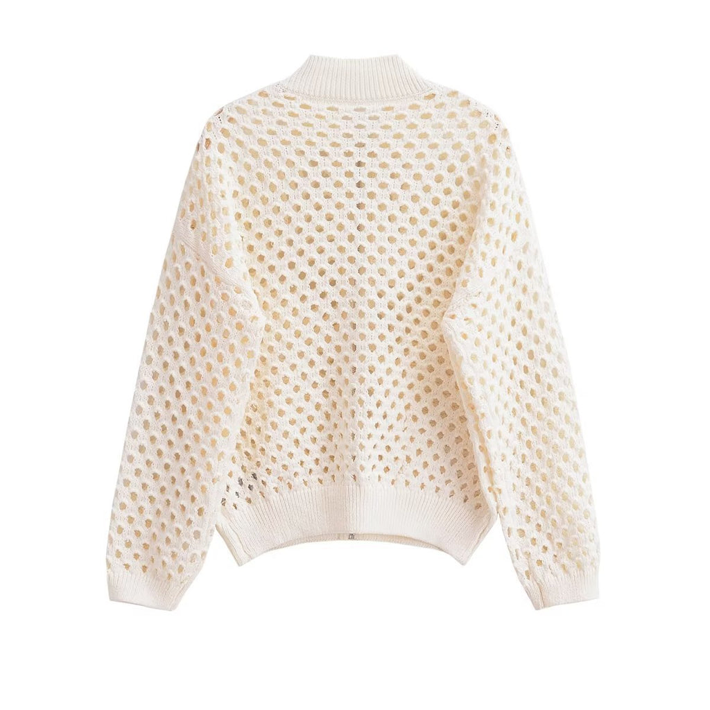 Women's Fashion Hollowed-out Knitted Jacket