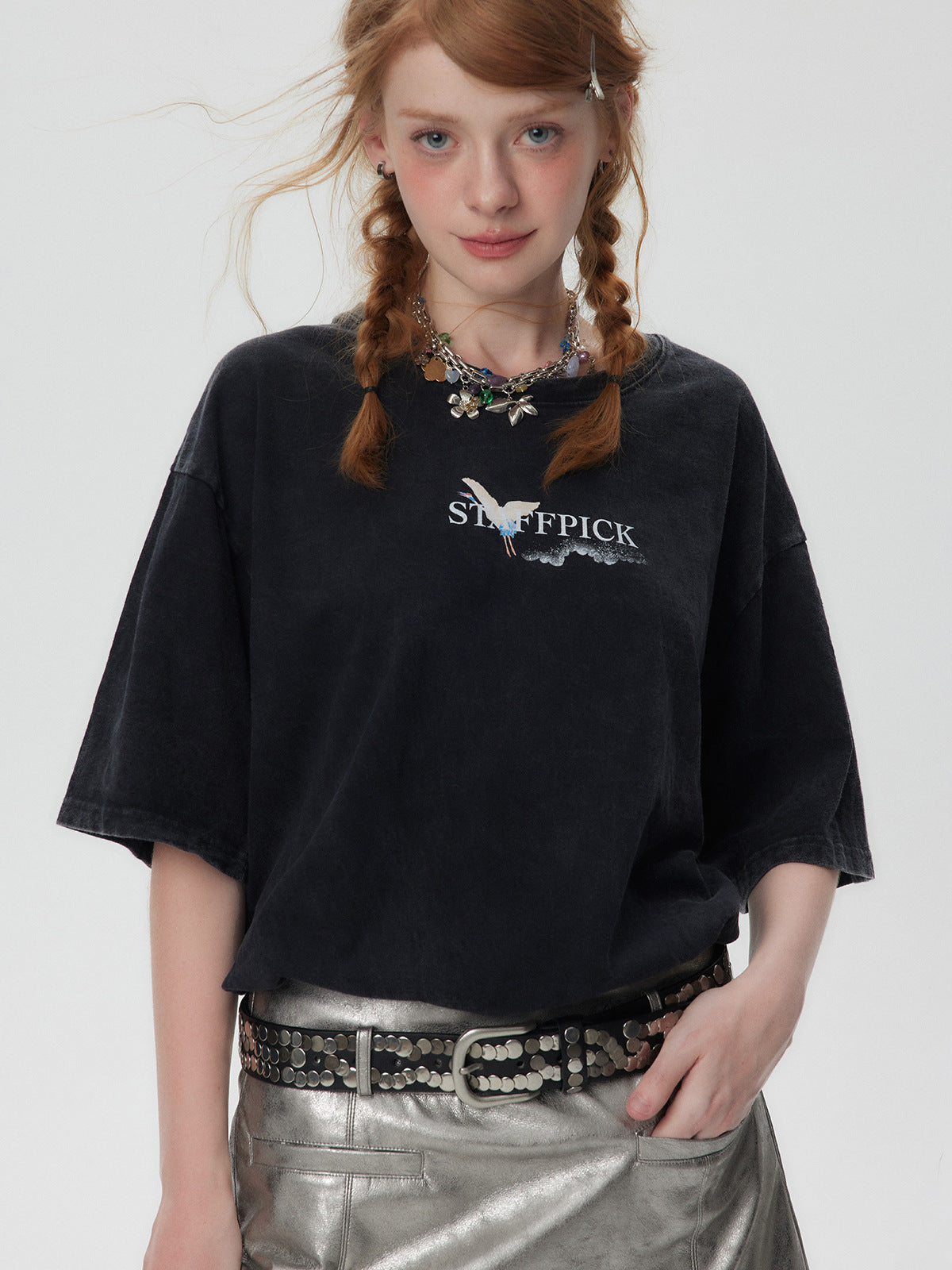 Street Tide Brand Wash Short Sleeve