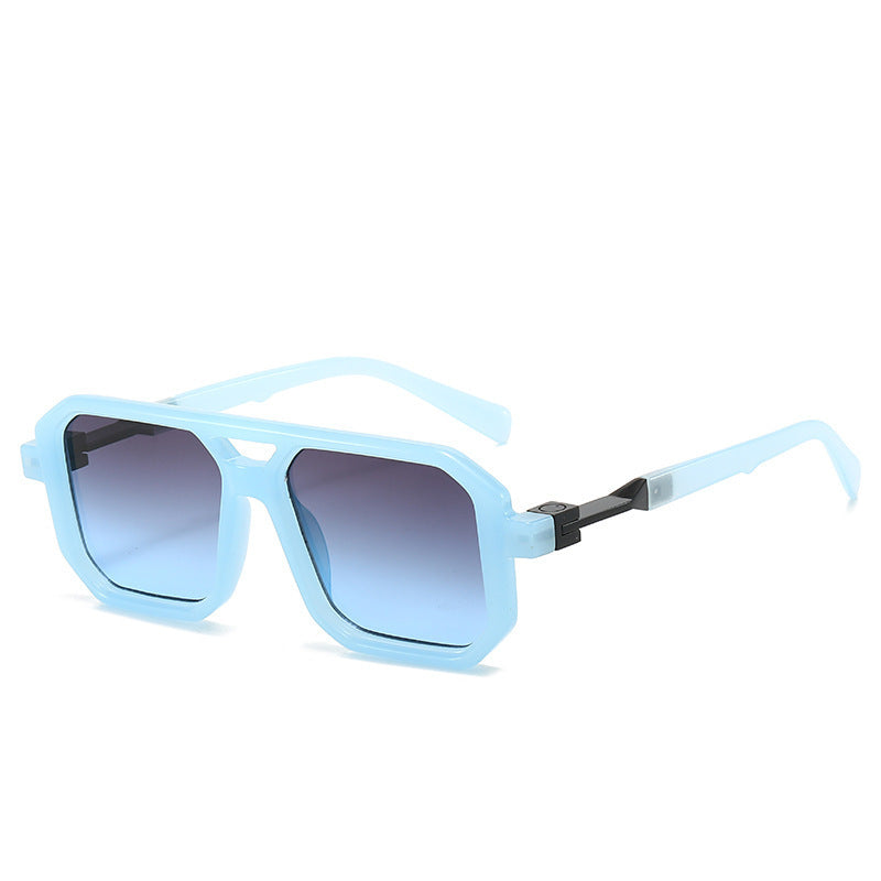 Retro Double Beam Pilot Catwalk Light Luxury Sunglasses Ins