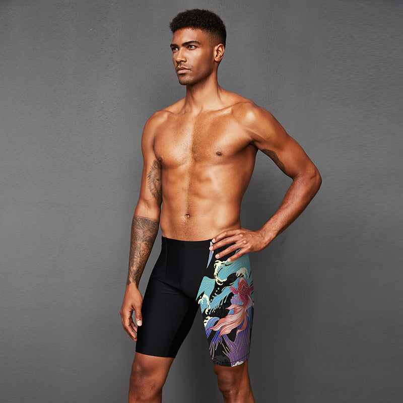 Fashion Men's Printed Five-point Swimming Trunks