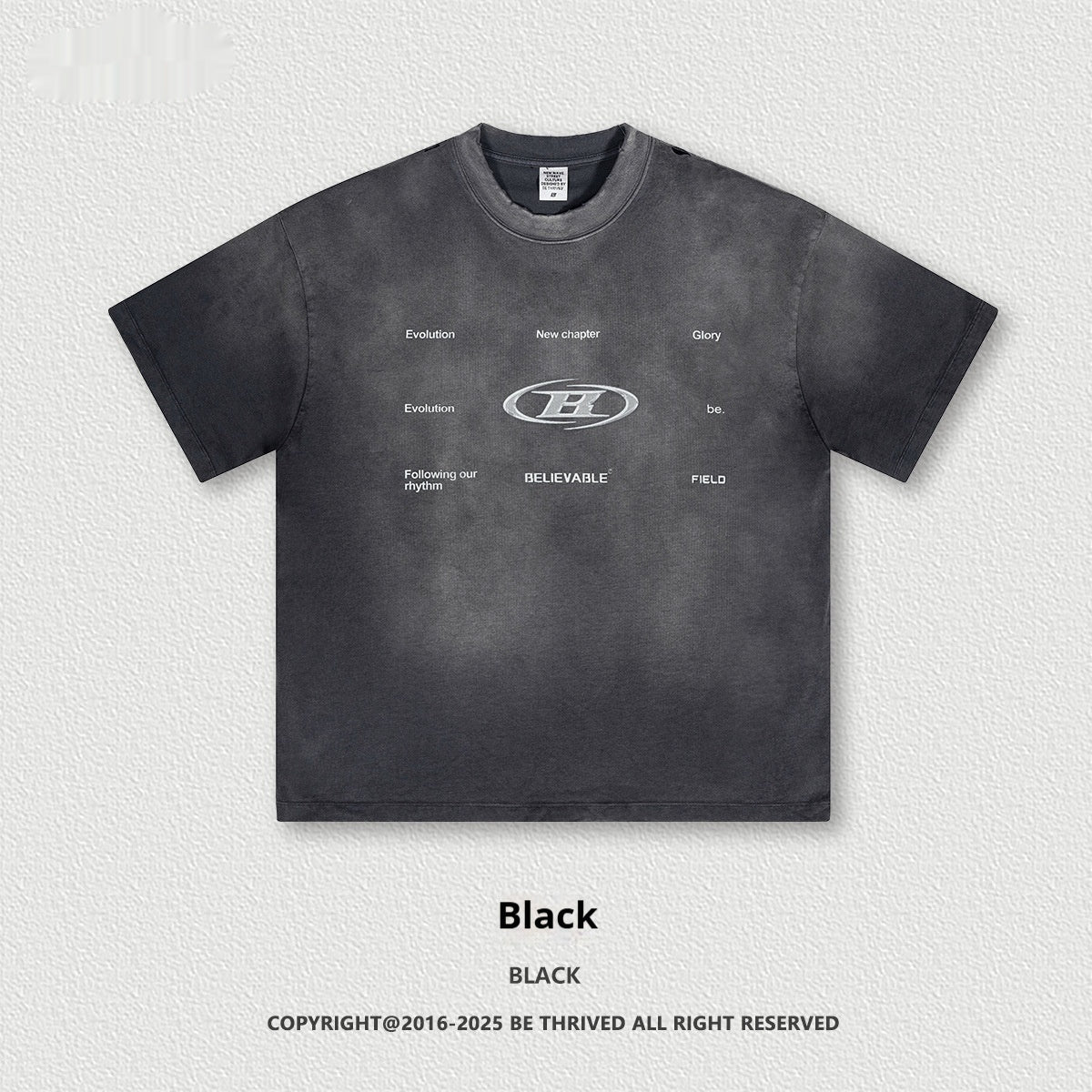 Retro Washed Round Neck Short Sleeve Men And Women
