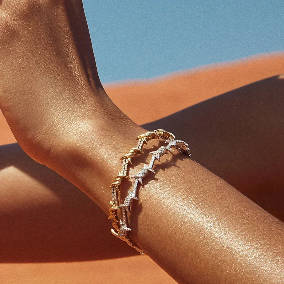 Punk Street Rap Thorns Zircon Bracelet
