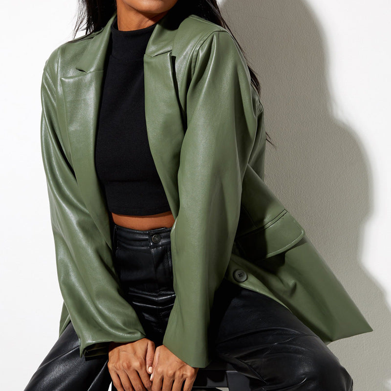 Women's Casual Warm Leather Jacket