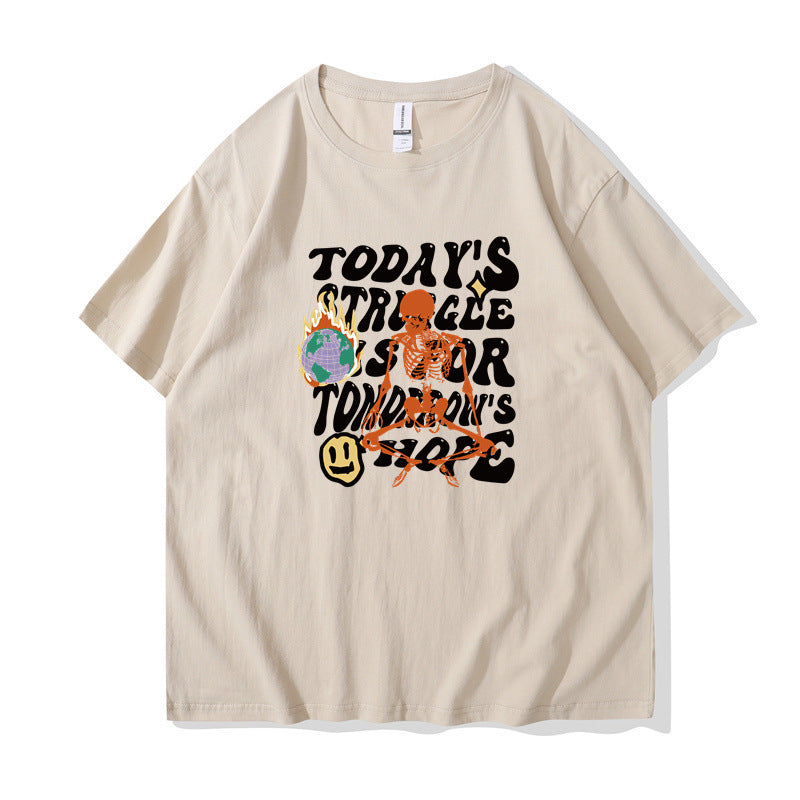 Women's Casual Cotton-like Top Letter Printing