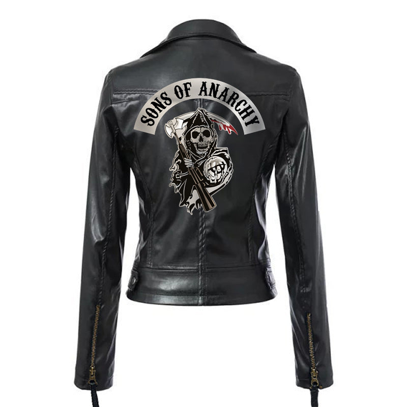 Ladies PU Washed Leather Jacket