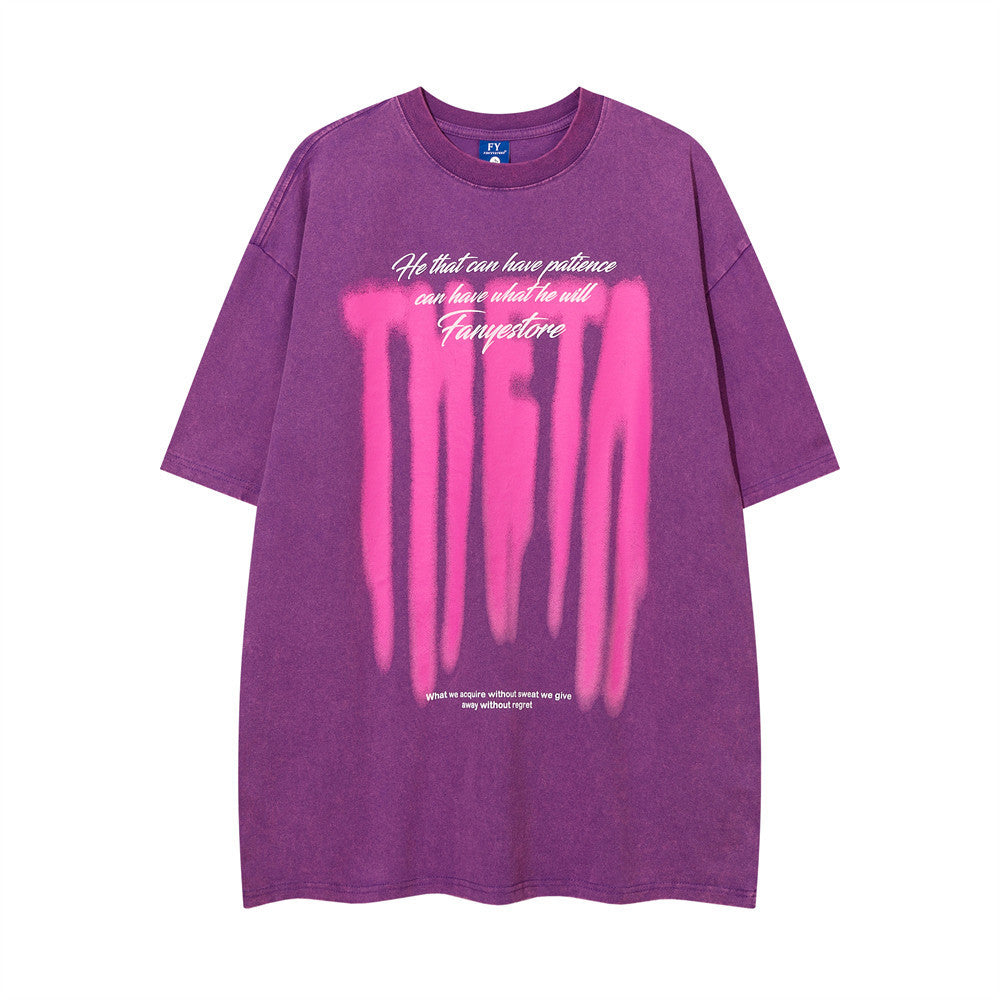 Niche High Street Graffiti Letter Short Sleeve