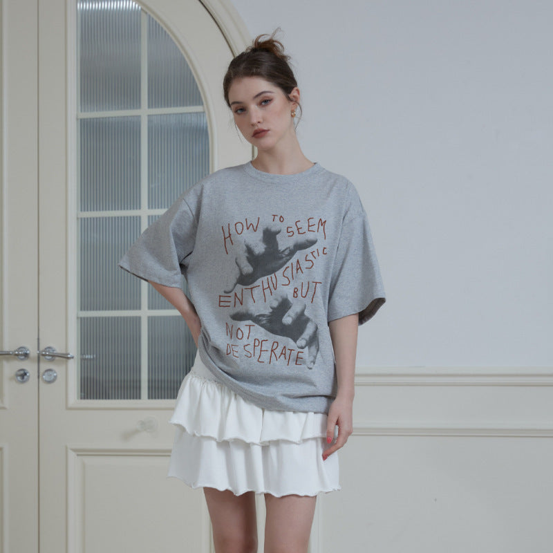 Women's American Round Neck Loose T-shirt