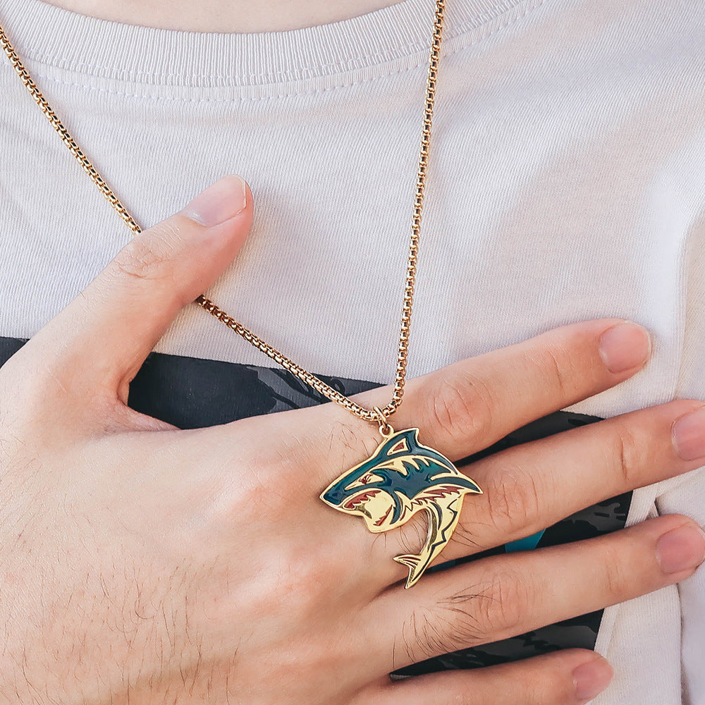 Hip Hop Shark Element Necklace Fashion