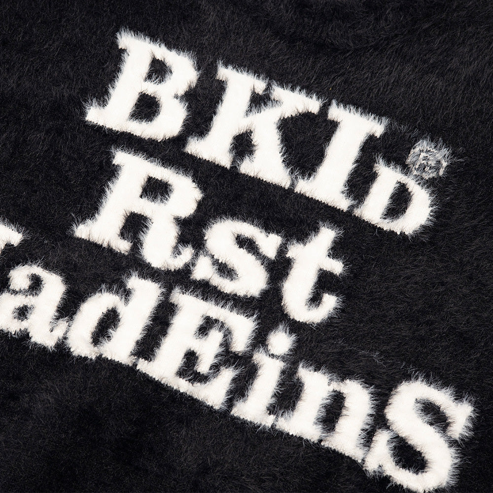 Street Letters Jacquard Round Neck Sweater