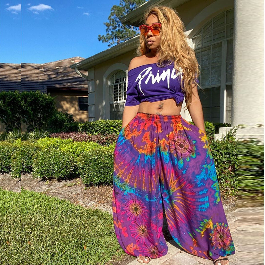 Women's Printed Casual Loose Street Pants
