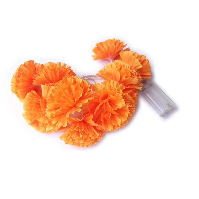 Halloween Lighting Chain LED French Marigold Lilac Day Of The Dead Decoration Small Colored Lights