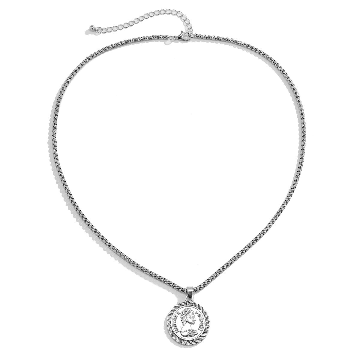 Vintage Vintage Queen Head Necklace For Men