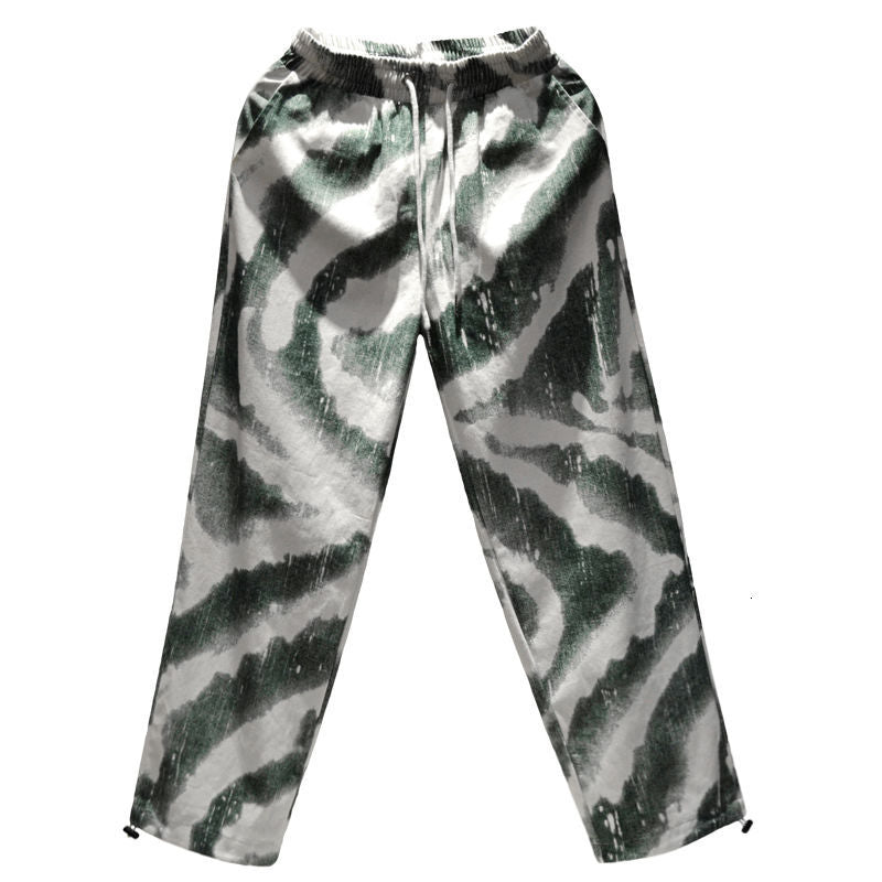 Overalls Men's National Tide High Street Pants Drape Mopping Wide Leg Pants High Street Boys Wear
