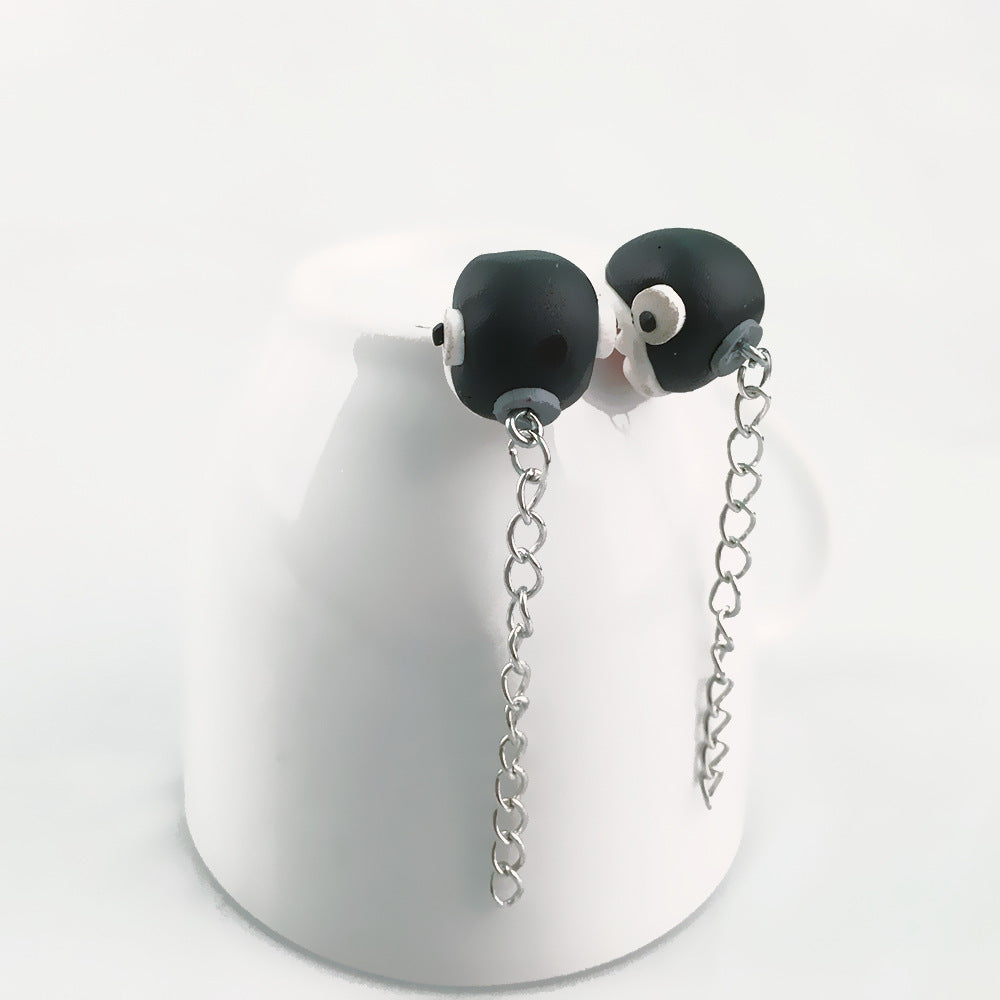 Animal Soft Clay Earrings Cute Piranha Fox Cat Cartoon Handmade Earrings Earrings Earrings