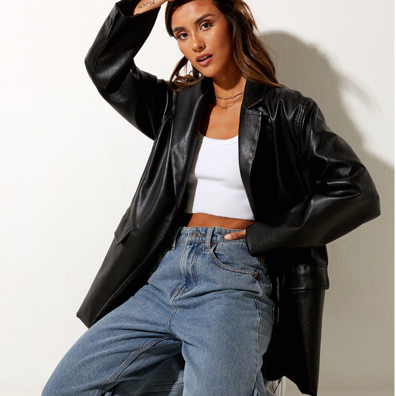 Women's Casual Warm Leather Jacket