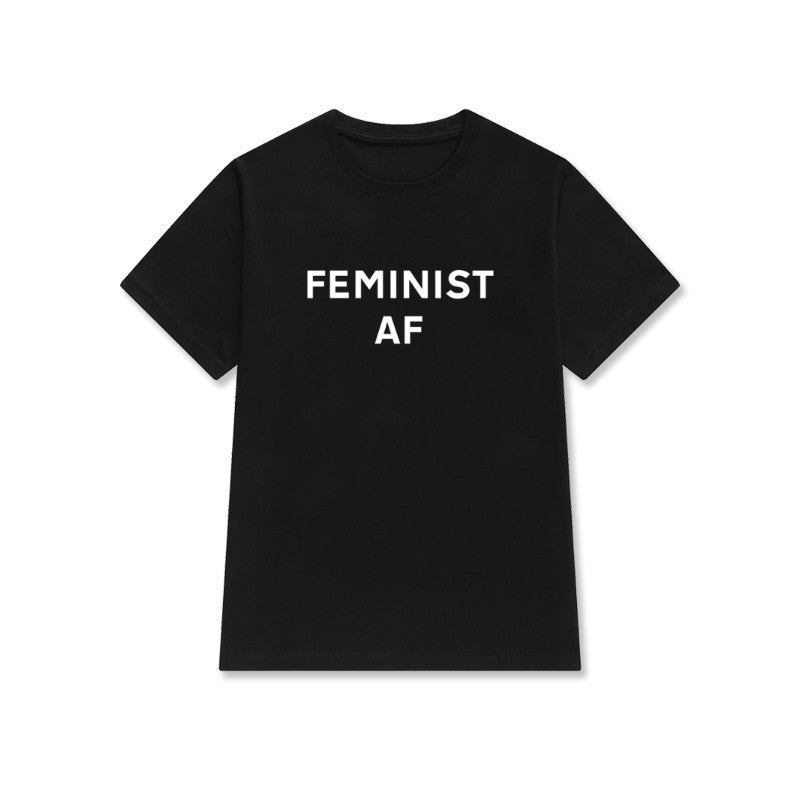 Feminist Letter Print Short Sleeve Street